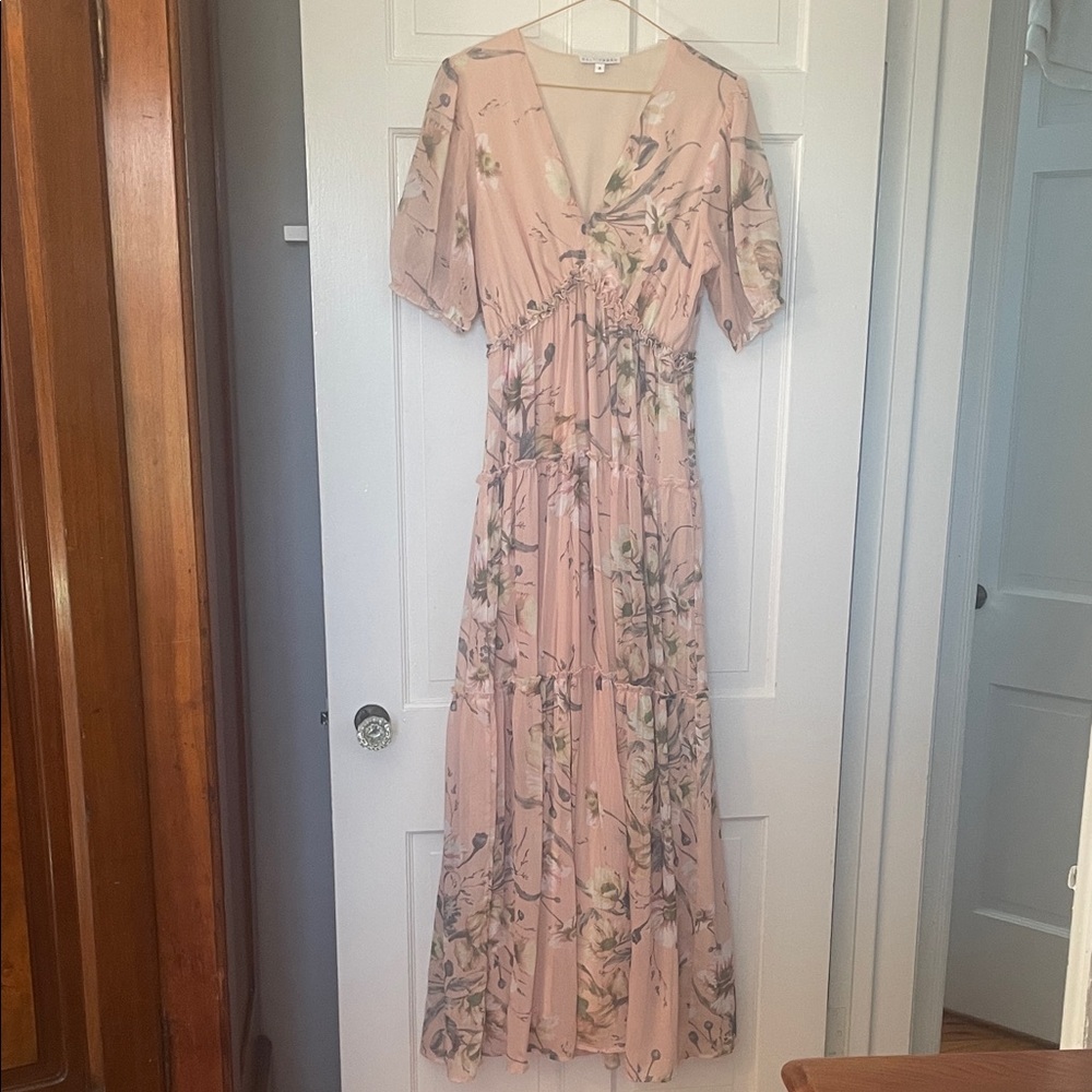 Floral Pink Maxi Dress - Size Small